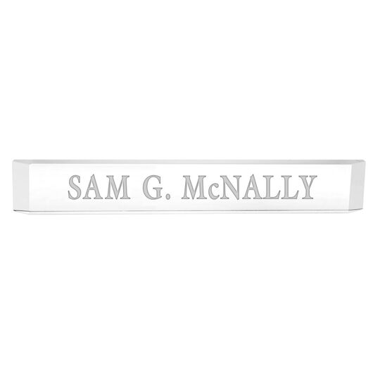 Deep Etched Personalized Crystal Director's Nameplate